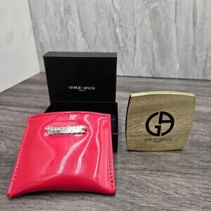 Giorgio Armani Compact Mirror with Red Pouch New In Box, Opened for photos